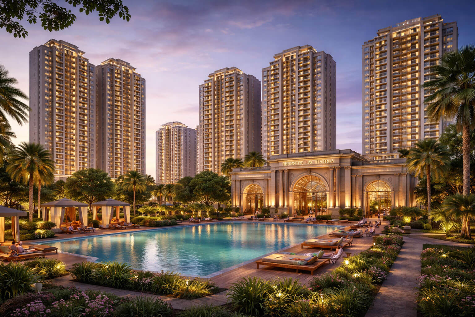 Prestige Battersea Hennur Road luxury apartments exterior render